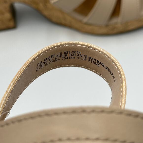 NWT A.N.A. Billie Nude Platform Block Heeled Sandals Buckle Strap Womens Size 11 - Picture 10 of 12